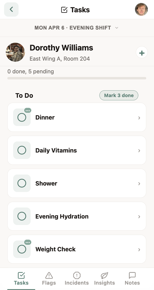 Kulea Go! task list on a phone